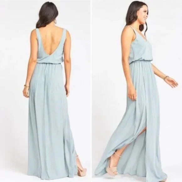 Show Me Your Mumu Kendall Maxi Dress in Silver Sage Crisp XXS NWT - Picture 2 of 13